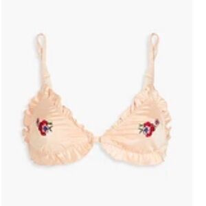 Stella McCartney Peach Floral Ruffle Bra